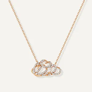 Allusia Love Detailed 18K Rosegold Necklace w. Diamonds