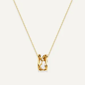 Allusia Love Enamel Band 18K Gold Necklace w. Diamonds