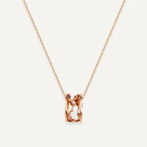 Allusia Love Enamel Band 18K Rosegold Necklace w. Diamonds