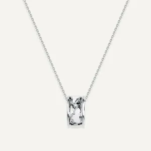 Allusia Love Enamel Band 18K Whitegold Necklace w. Diamonds