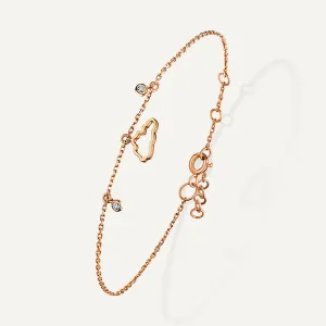 Allusia Love Mini Cloud 18K Rosegold Bracelet w. Diamonds