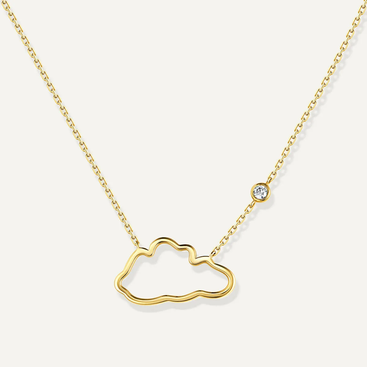 Allusia Love Minimal 18K Gold Necklace w. Diamond