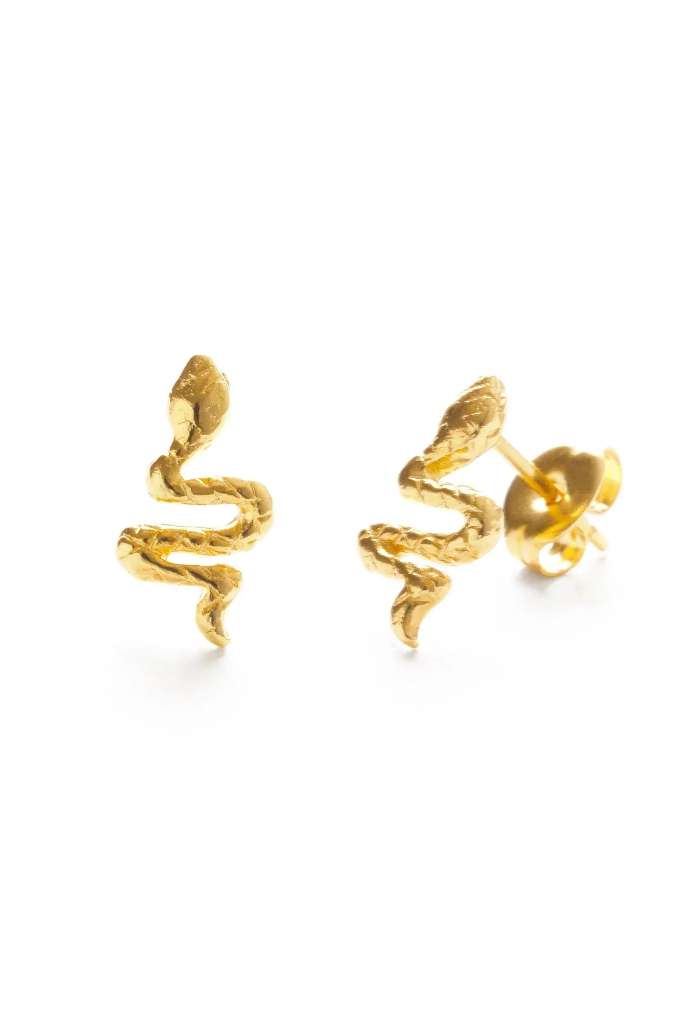 Amano Teeny Tiny Gold Snake Studs