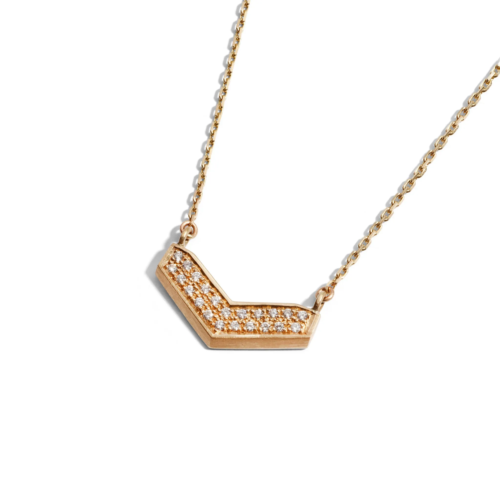 Angle Pave Diamond Pendant Pieces of Eight