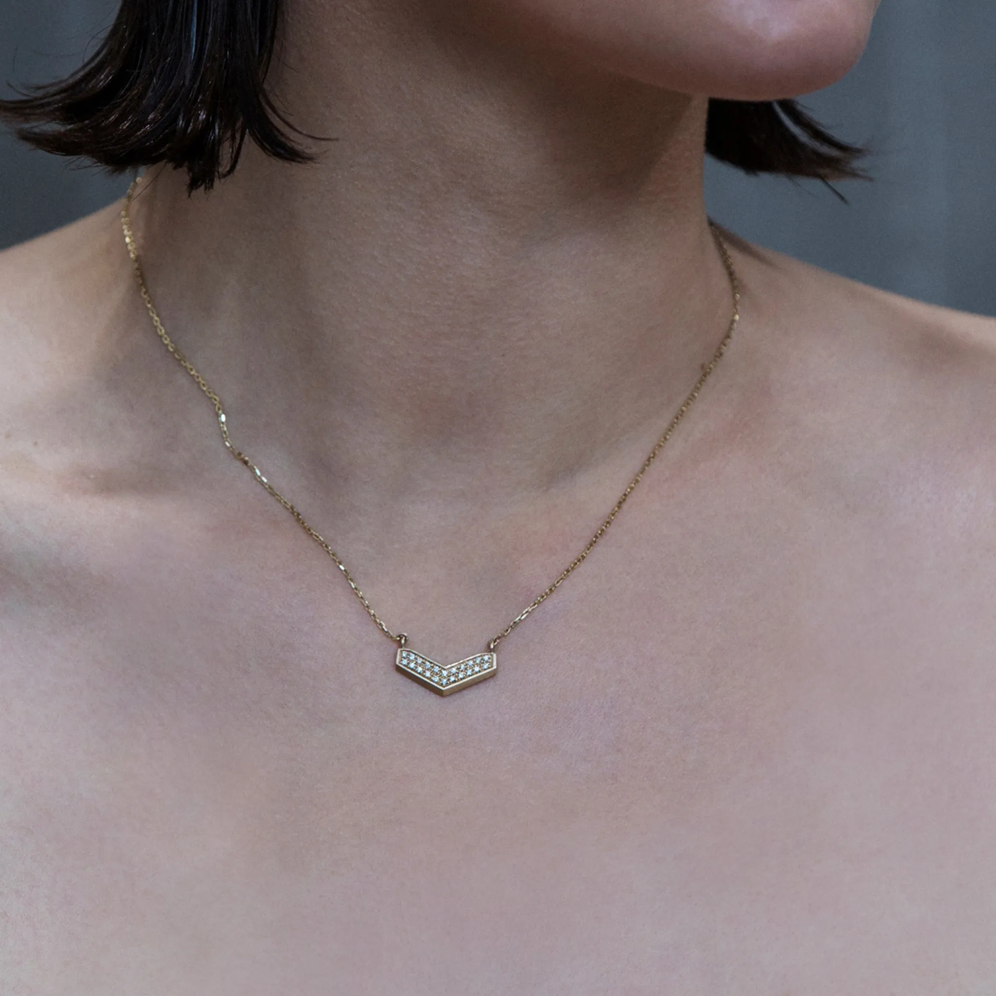 Angle Pave Diamond Pendant Pieces of Eight