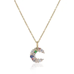 Anpé Atelier x Anna Winck 14K Gold Necklace w. Diamonds, Sapphires & Tsavorite