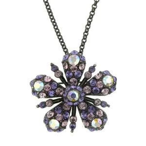 Antiquities Couture Ab Crystal With Austrian Pendant Necklace 16"   3" Extender 1928 Jewelry