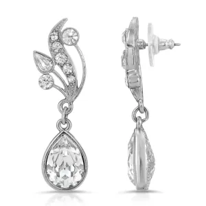 Antiquities Couture Austrian Crystal Vine Teardrop Earrings 1928 Jewelry