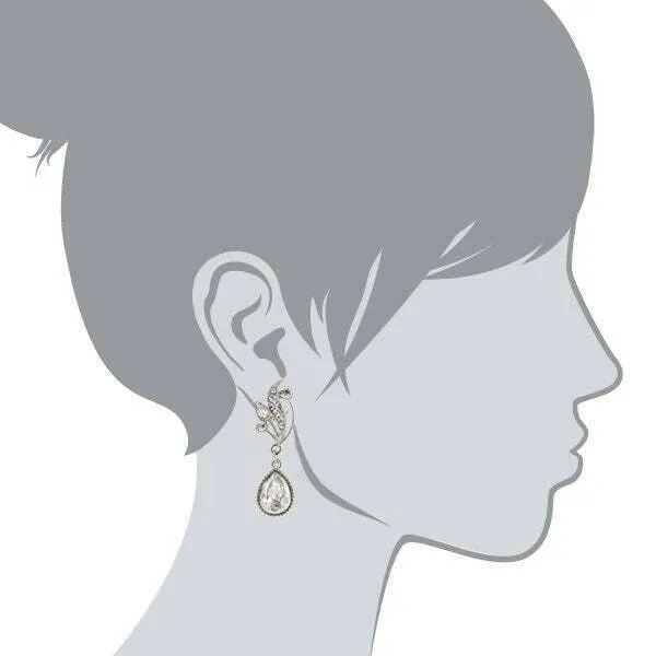 Antiquities Couture Austrian Crystal Vine Teardrop Earrings 1928 Jewelry