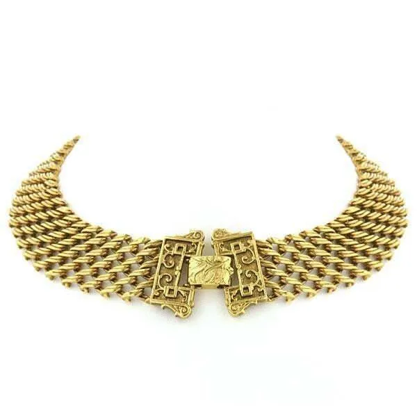 Antiquities Couture Collectanea Interlaced Chain Collar Necklace 17" 1928 Jewelry