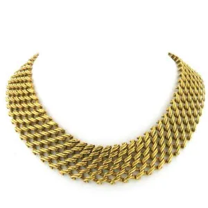 Antiquities Couture Collectanea Interlaced Chain Collar Necklace 17" 1928 Jewelry