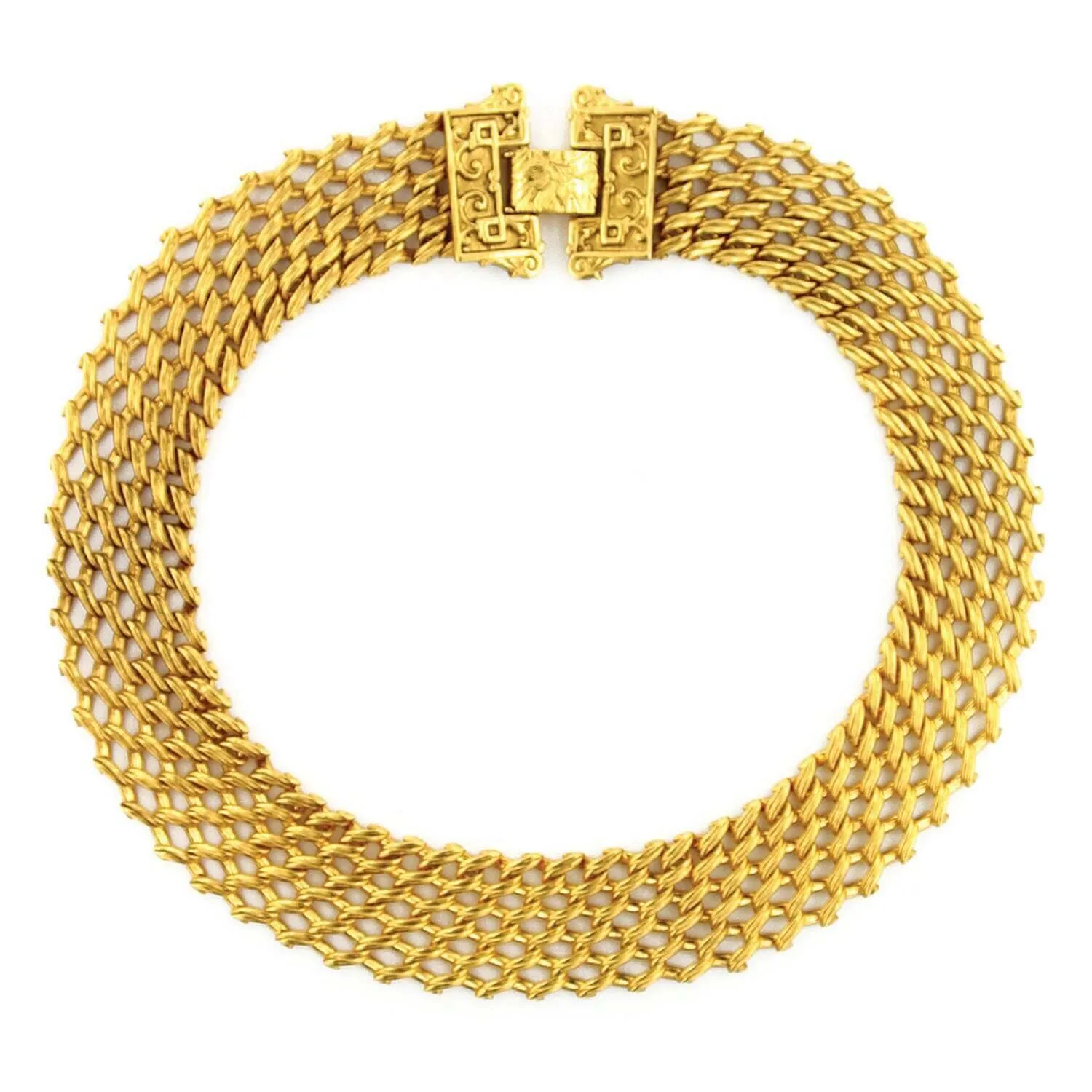 Antiquities Couture Collectanea Interlaced Chain Collar Necklace 17" 1928 Jewelry