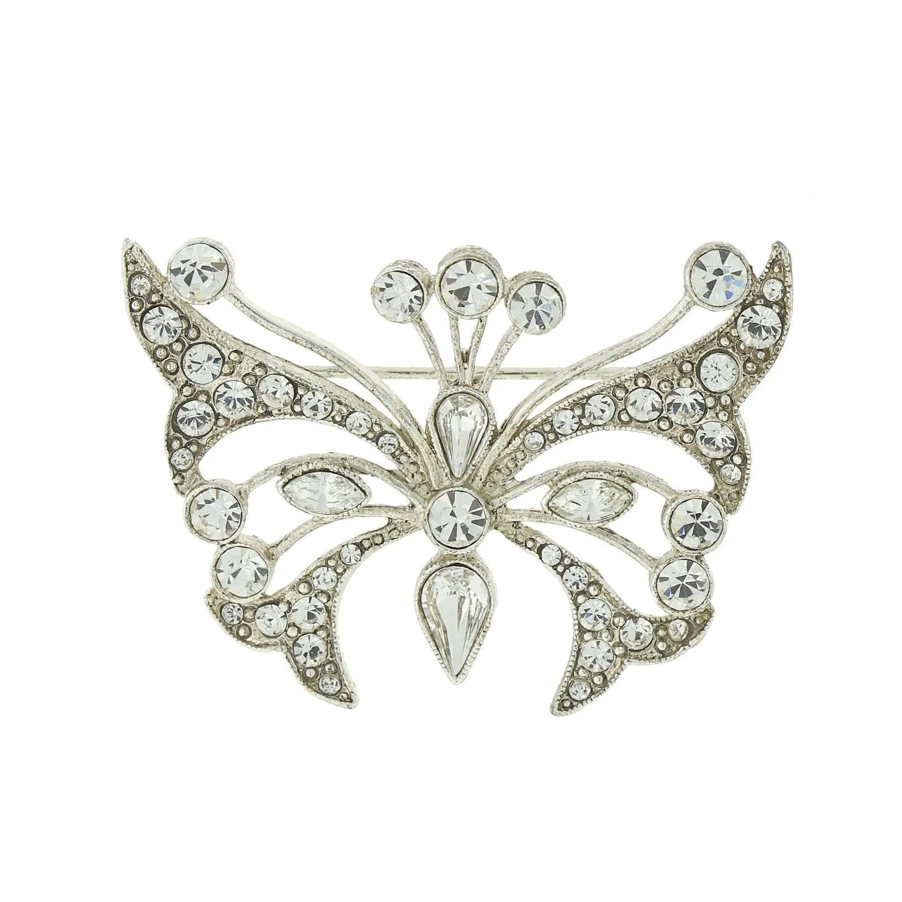 Antiquities Couture Crystal Butterfly Pin 1928 Jewelry