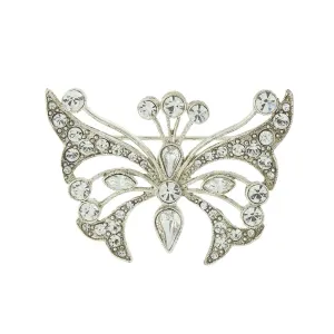 Antiquities Couture Crystal Butterfly Pin 1928 Jewelry