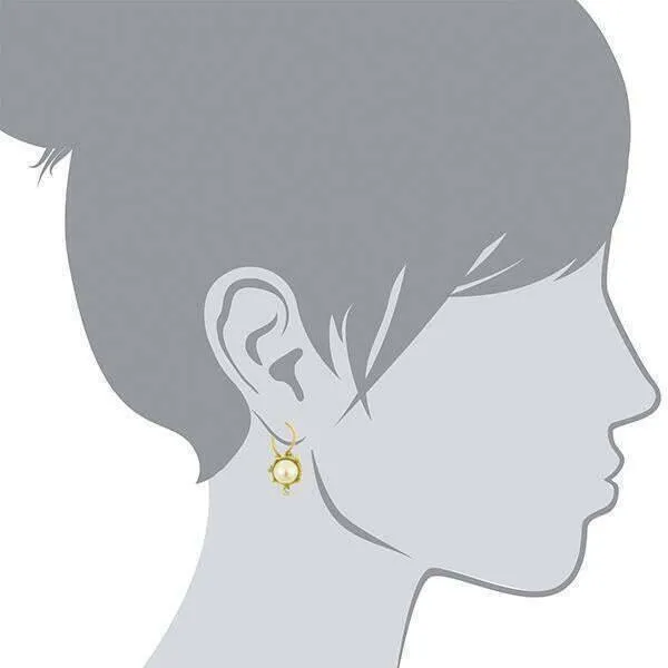 Antiquities Couture Faux Pearl and Crystal Leverback Drop Earrings 1928 Jewelry