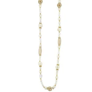 Antiquities Couture Faux Pearl And Crystal Rope Necklace 38" 1928 Jewelry