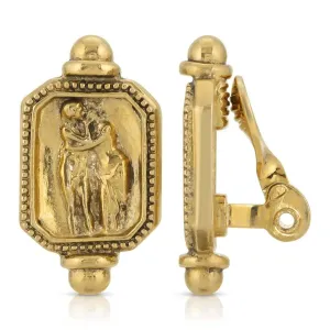 Antiquities Couture Gold Octagon Adoration Clip On Earrings 1928 Jewelry