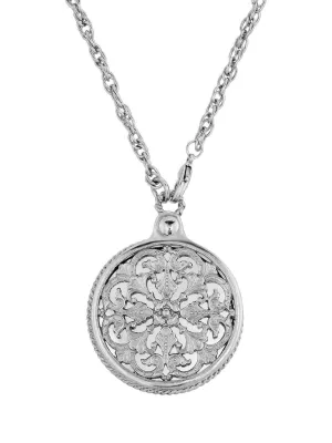Antiquities Couture Monastery Mirror Pendant Necklace 32" 1928 Jewelry