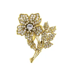 Antiquities Couture Pave Crystal Flower Pin 1928 Jewelry
