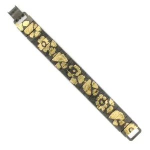 Antiquities Couture Rectangular Link Flower Bracelet 1928 Jewelry