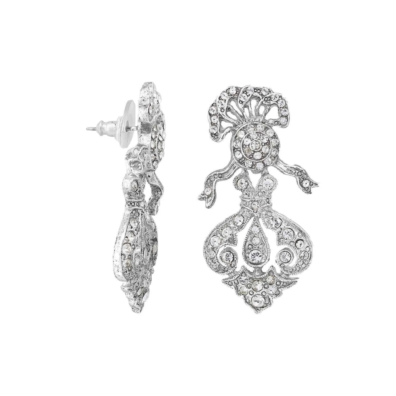 Antiquities Couture St. James Eternity Club Pave Crystal Drop Earrings 1928 Jewelry