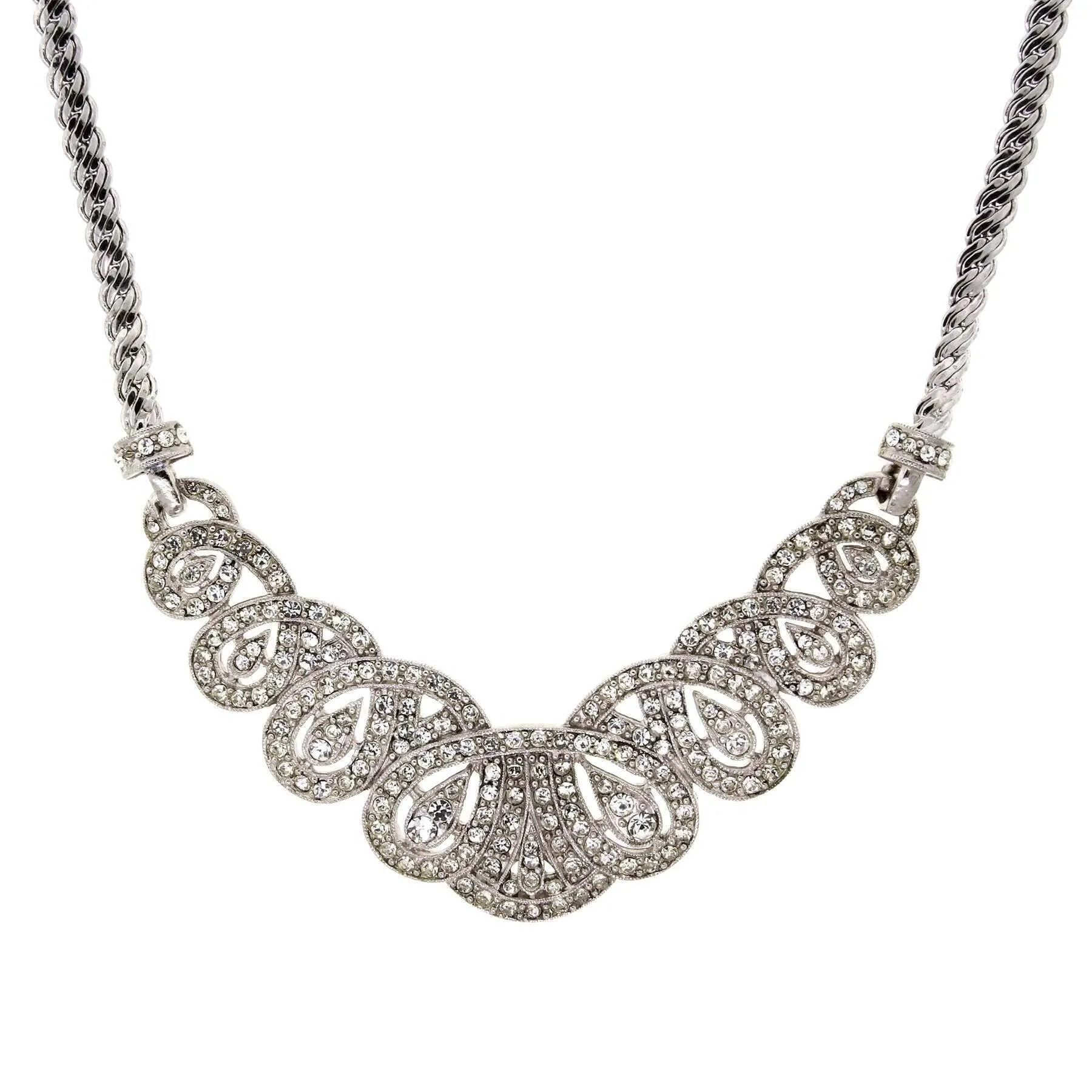 Antiquities Couture St. James Eternity Club Pave Crystal Necklace 18" 1928 Jewelry