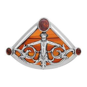 Antiquities Couture Triangular Tortoise Cherub And Vines Pin 1928 Jewelry