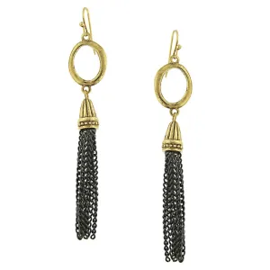 Antiquities Couture Two Tone Tassel Drop Earrings 1928 Jewelry