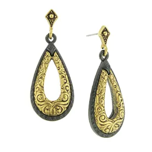 Antiquities Couture Two Tone Teardrop Earrings 1928 Jewelry