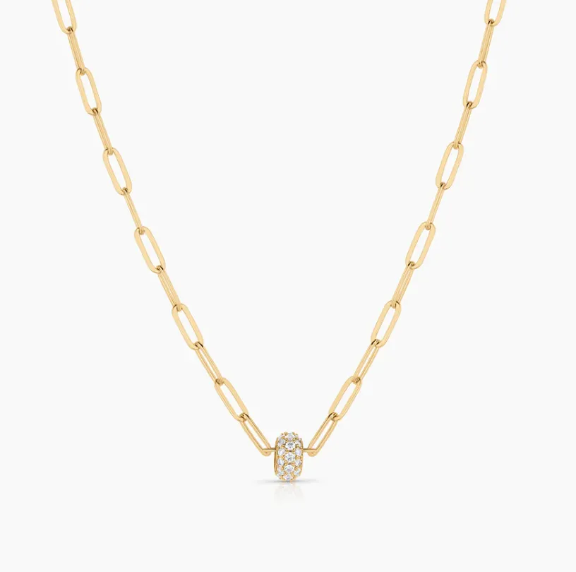Astra Pavé Paperclip Necklace