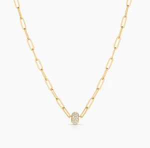 Astra Pavé Paperclip Necklace