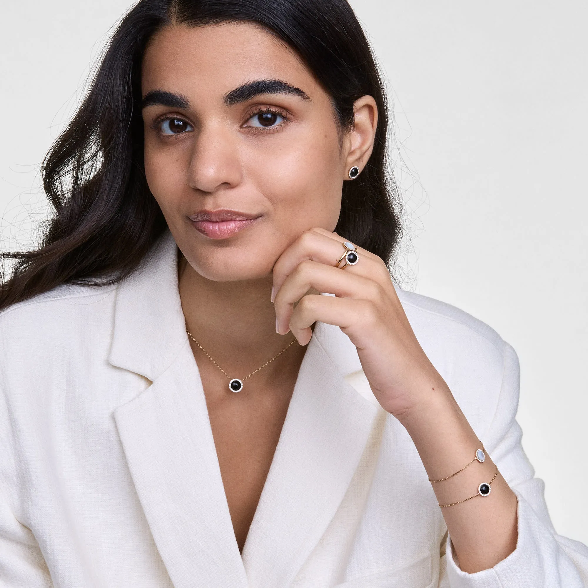 Audrey Necklace Black Agathe Gold Daniel Wellington