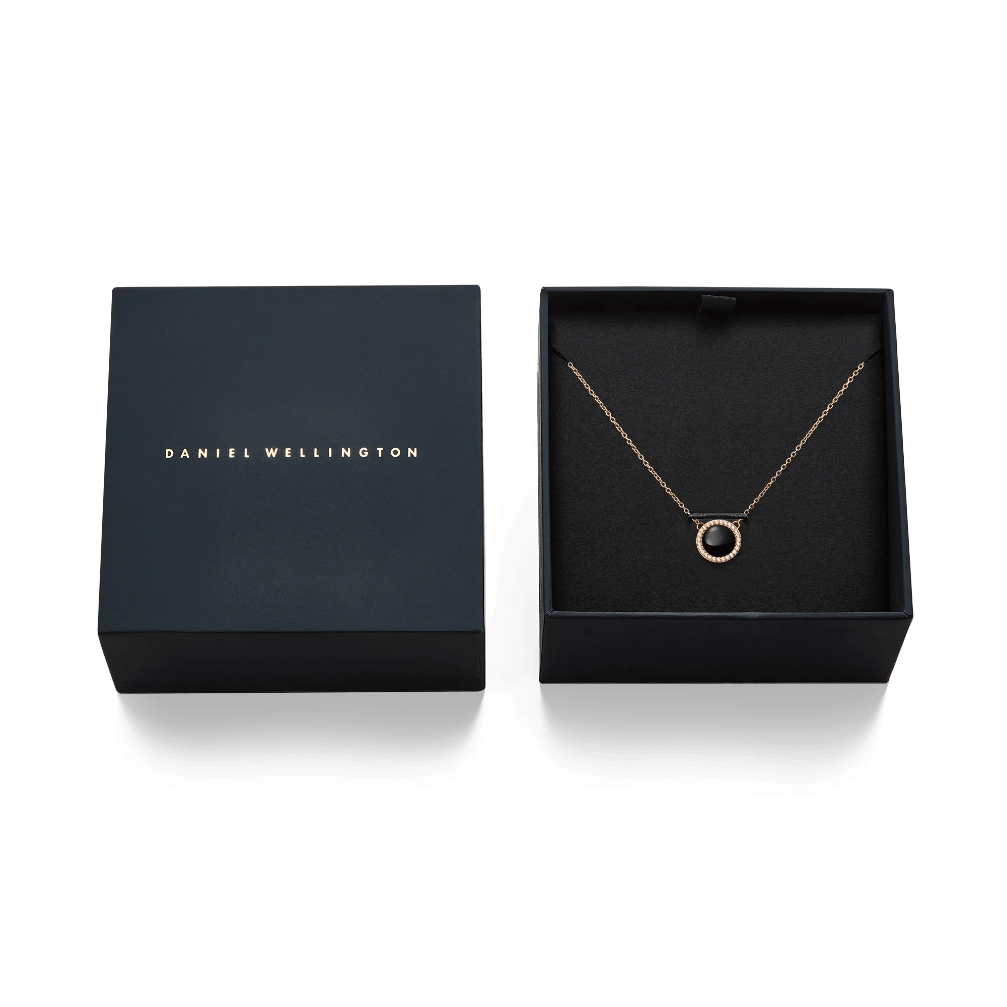 Audrey Necklace Black Agathe Rose Gold Daniel Wellington