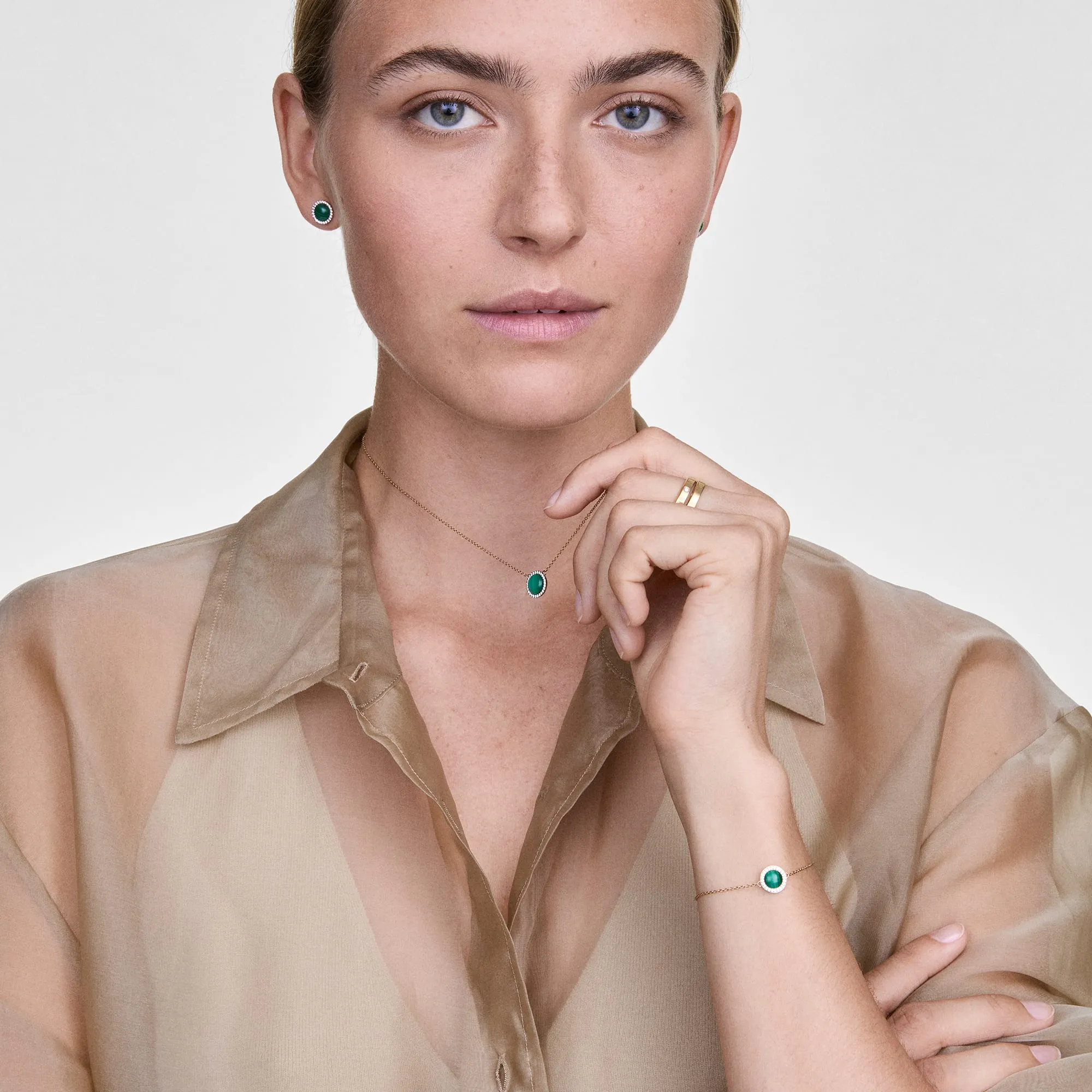 Audrey Necklace Malachite Gold Daniel Wellington