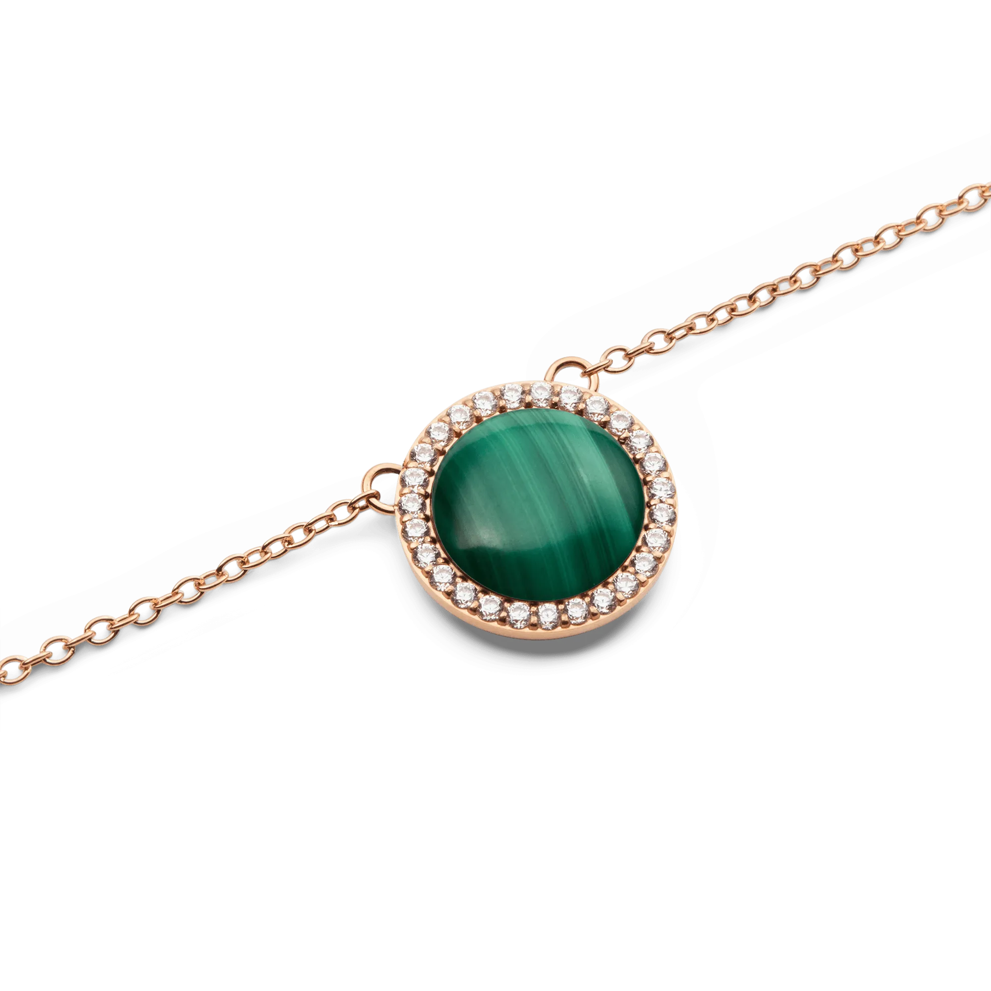 Audrey Necklace Malachite Rose Gold Daniel Wellington
