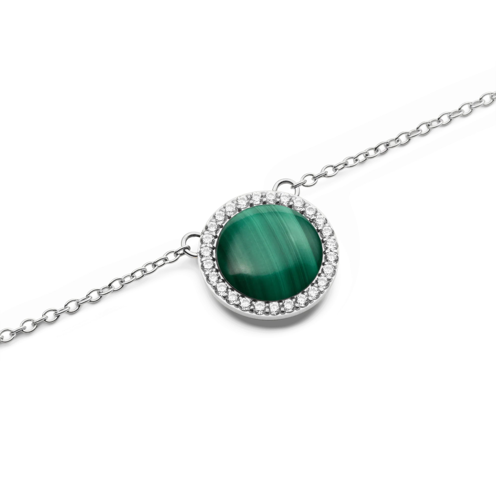 Audrey Necklace Malachite Silver Daniel Wellington