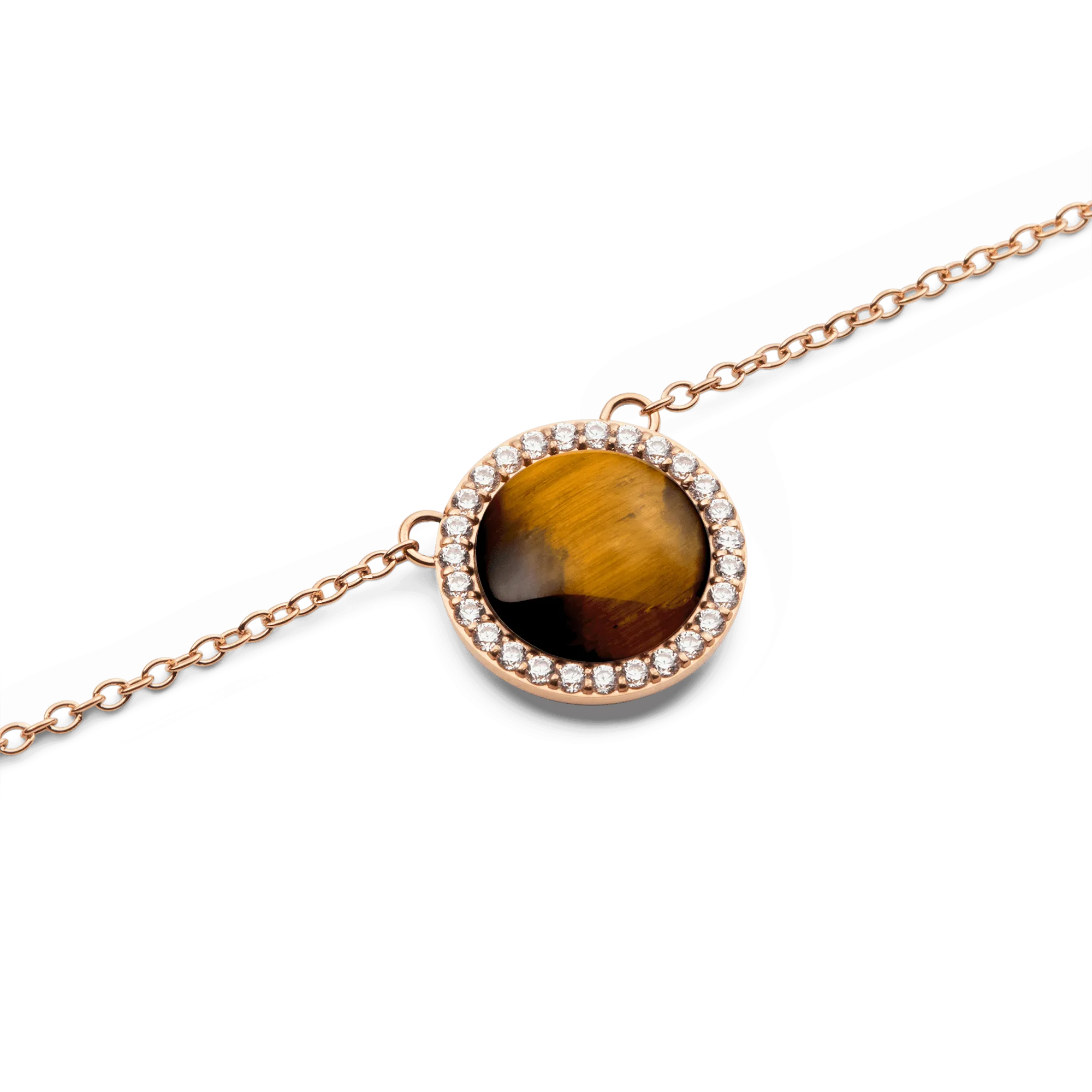 Audrey Necklace Tiger Eye Rose Gold Daniel Wellington