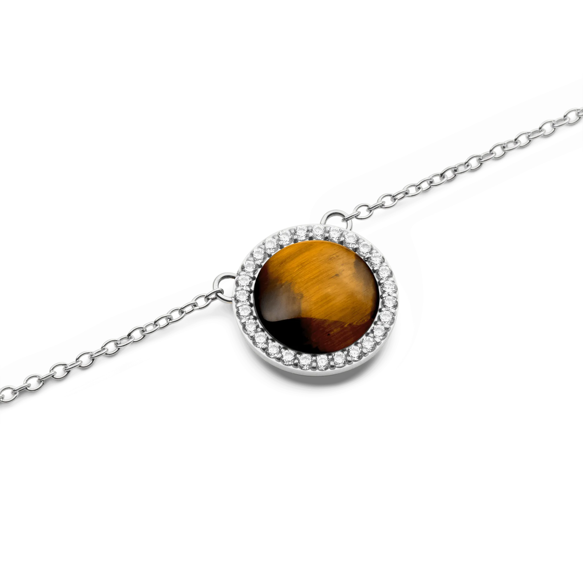 Audrey Necklace Tiger Eye Silver Daniel Wellington