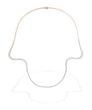 Aurora Half 18K Rosegold Necklace w. Diamonds