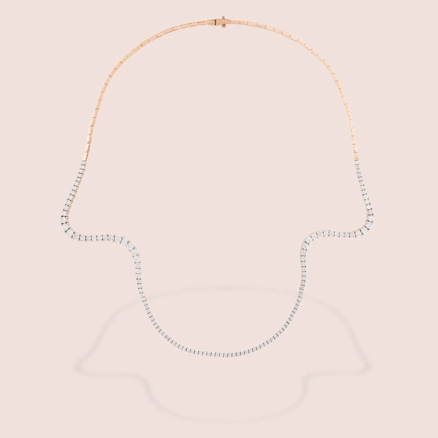 Aurora Half 18K Rosegold Necklace w. Diamonds