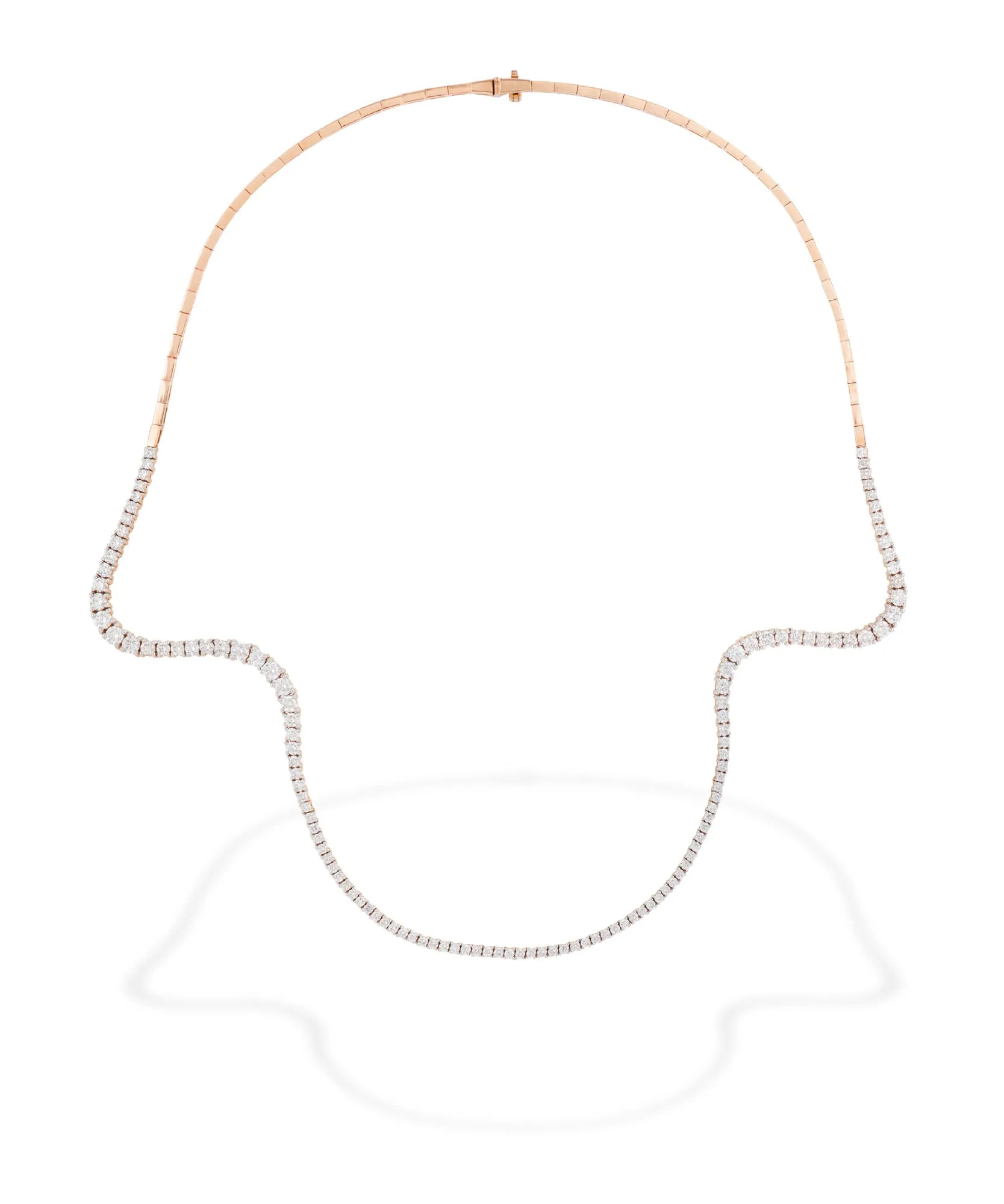 Aurora Half 18K Rosegold Necklace w. Diamonds
