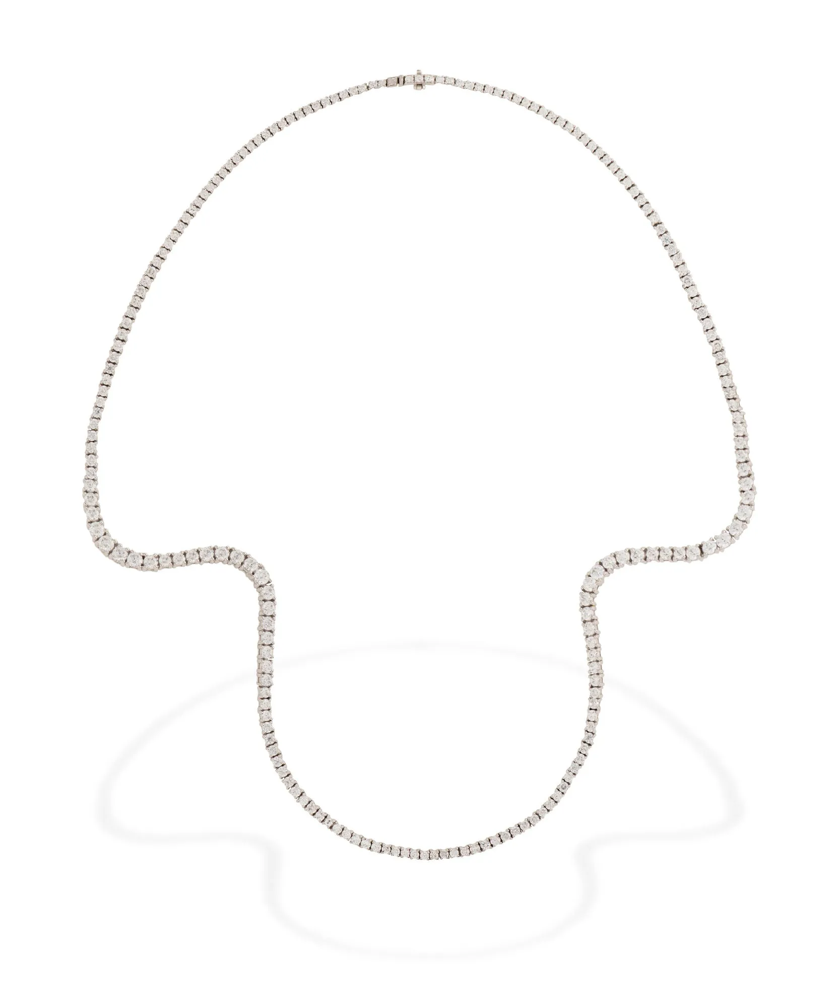 Aurora Pavé 18K Whitegold Necklace w. Diamonds