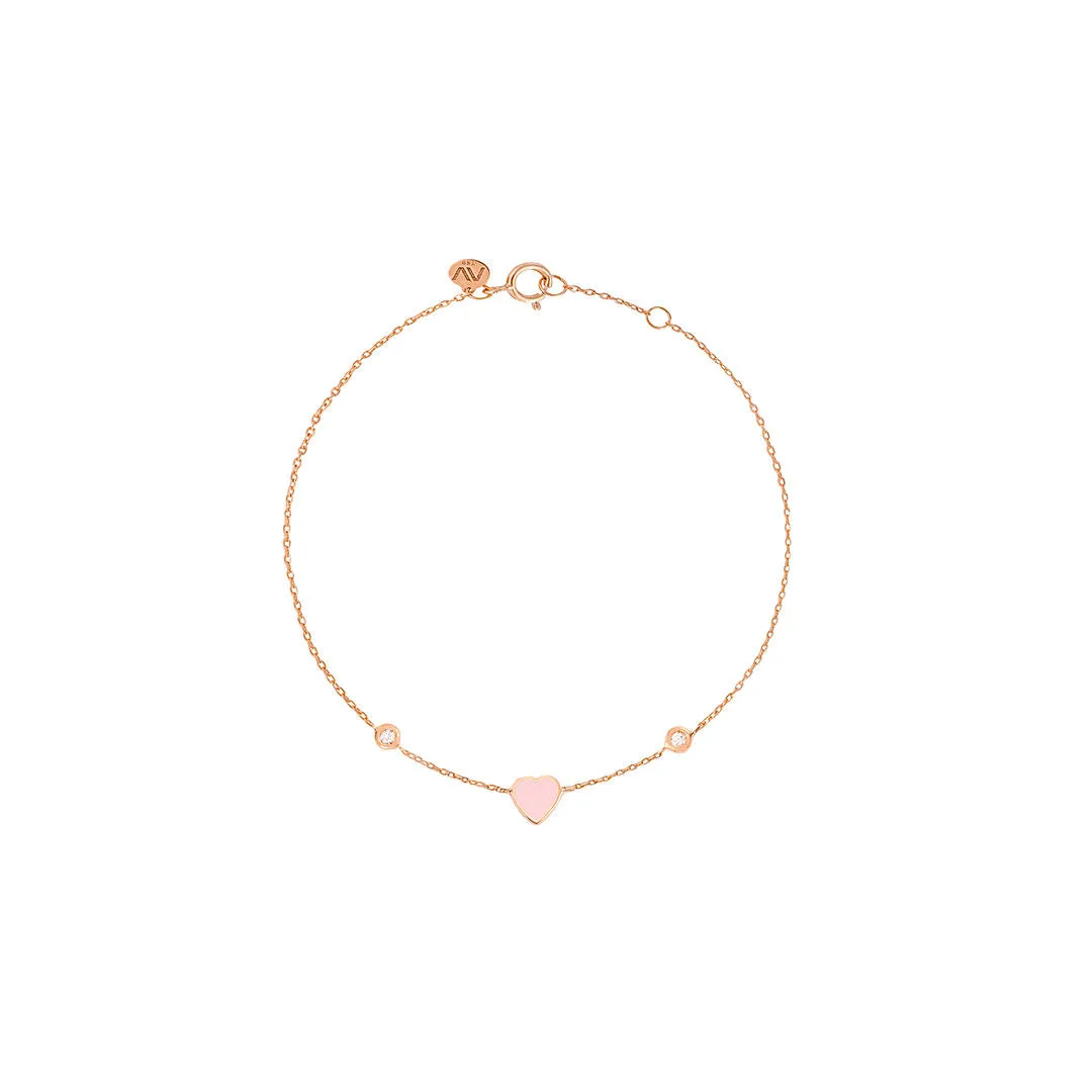 Babydoll 18K Rose Gold Bracelet w. Diamonds
