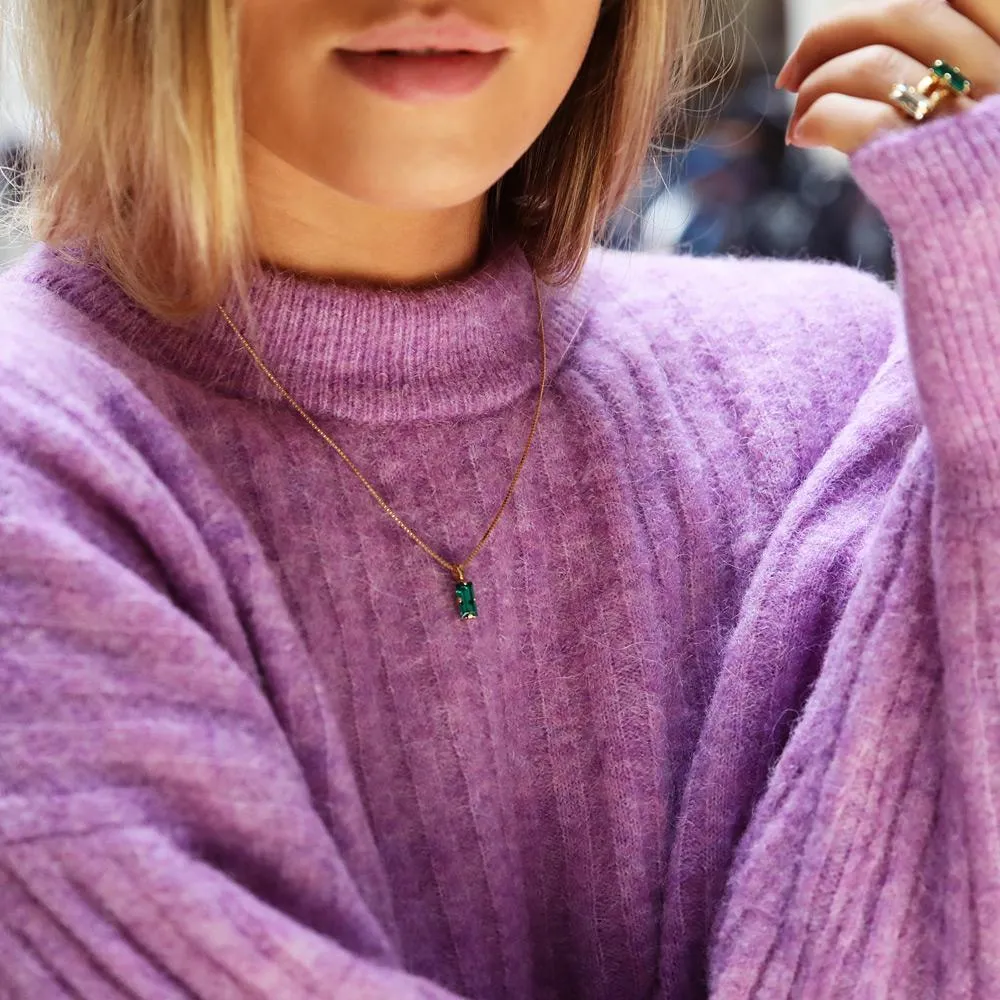 Baguette Necklace / Emerald Caroline Svedbom