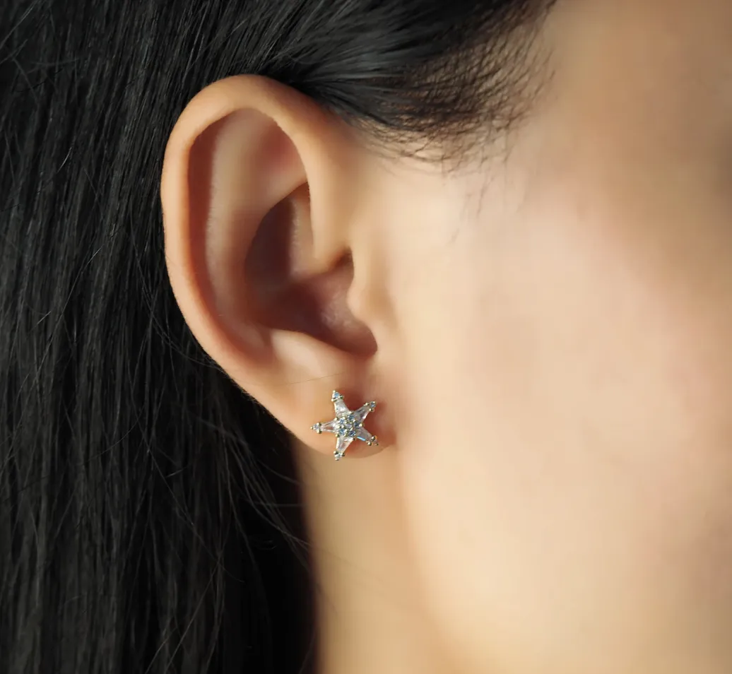 Baquette CZ Star Studs