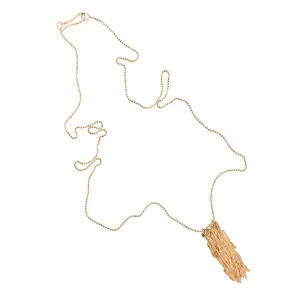 Bark 14K Gold Necklace w. Diamonds