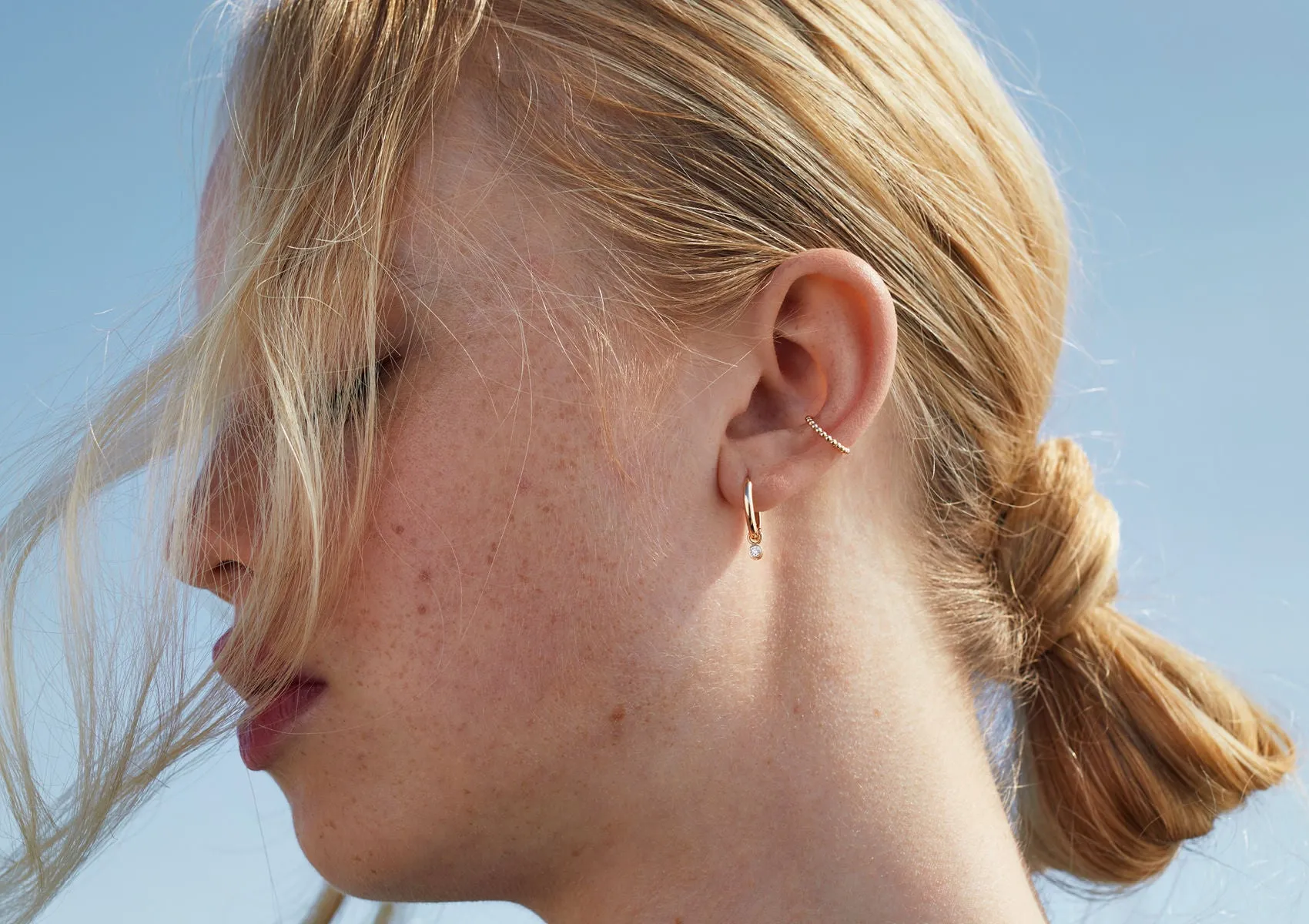 Beaded 14K Gold Ear Cuff