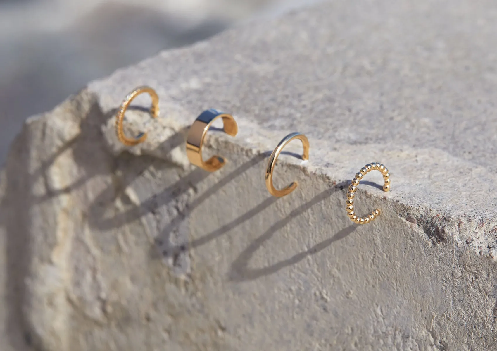 Beaded 14K Gold Ear Cuff