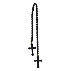 *Beaded Cross Garland 45" Black