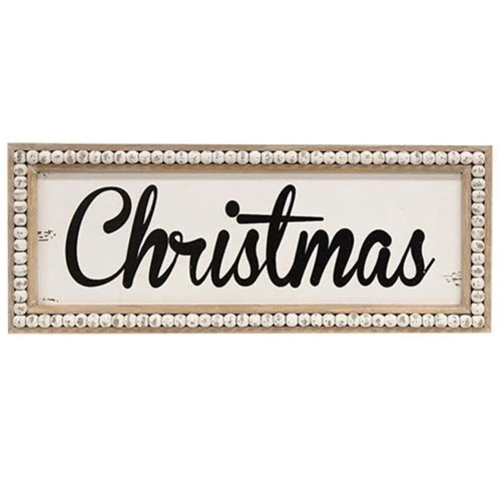 *Beaded Distressed Christmas Sign